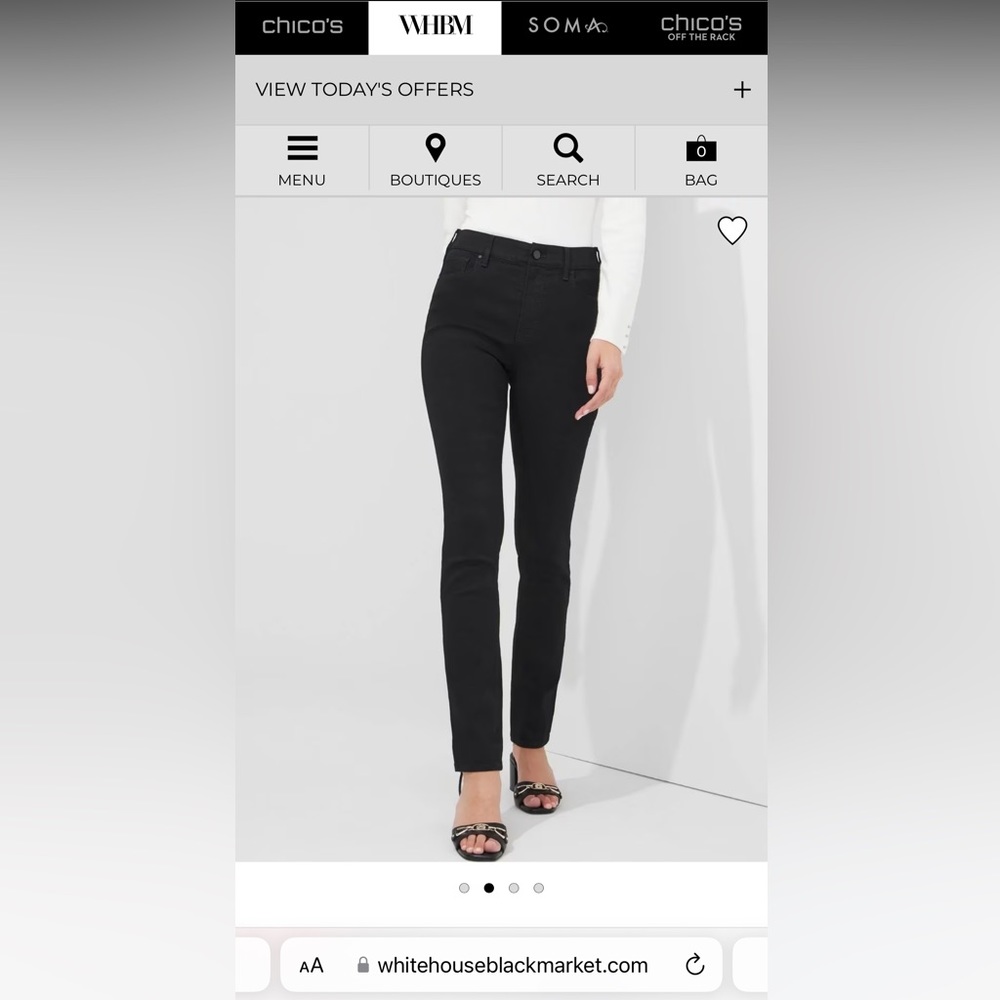 WHBM Black high-rise slim jeans